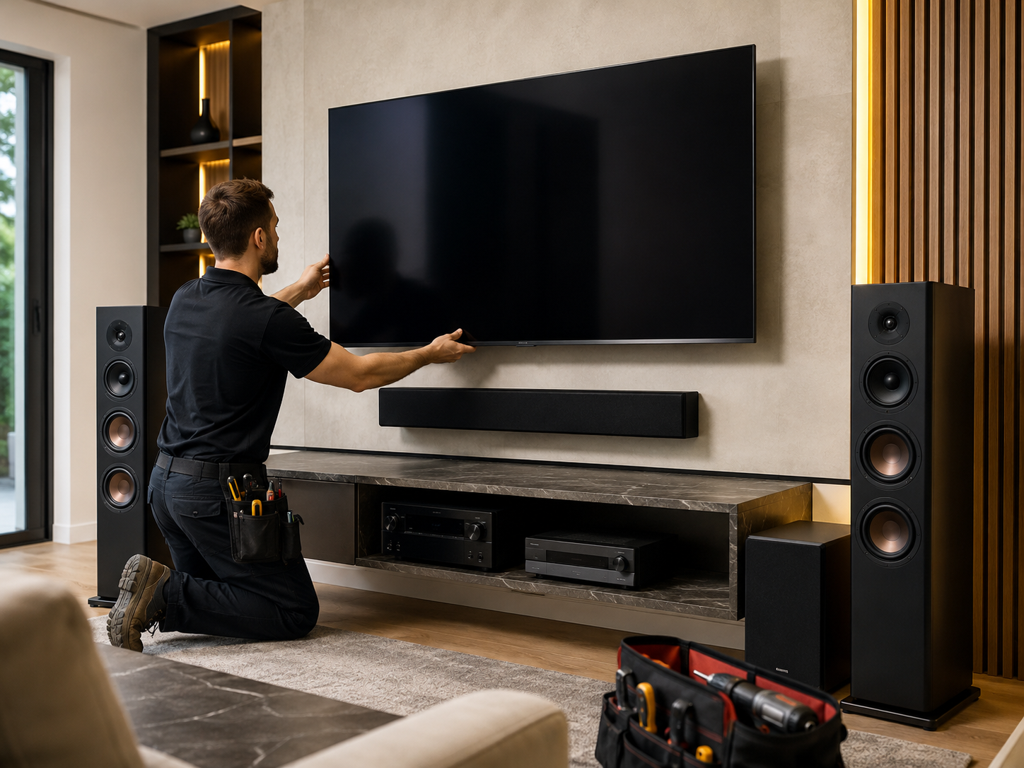 Commercial audio and visual installation