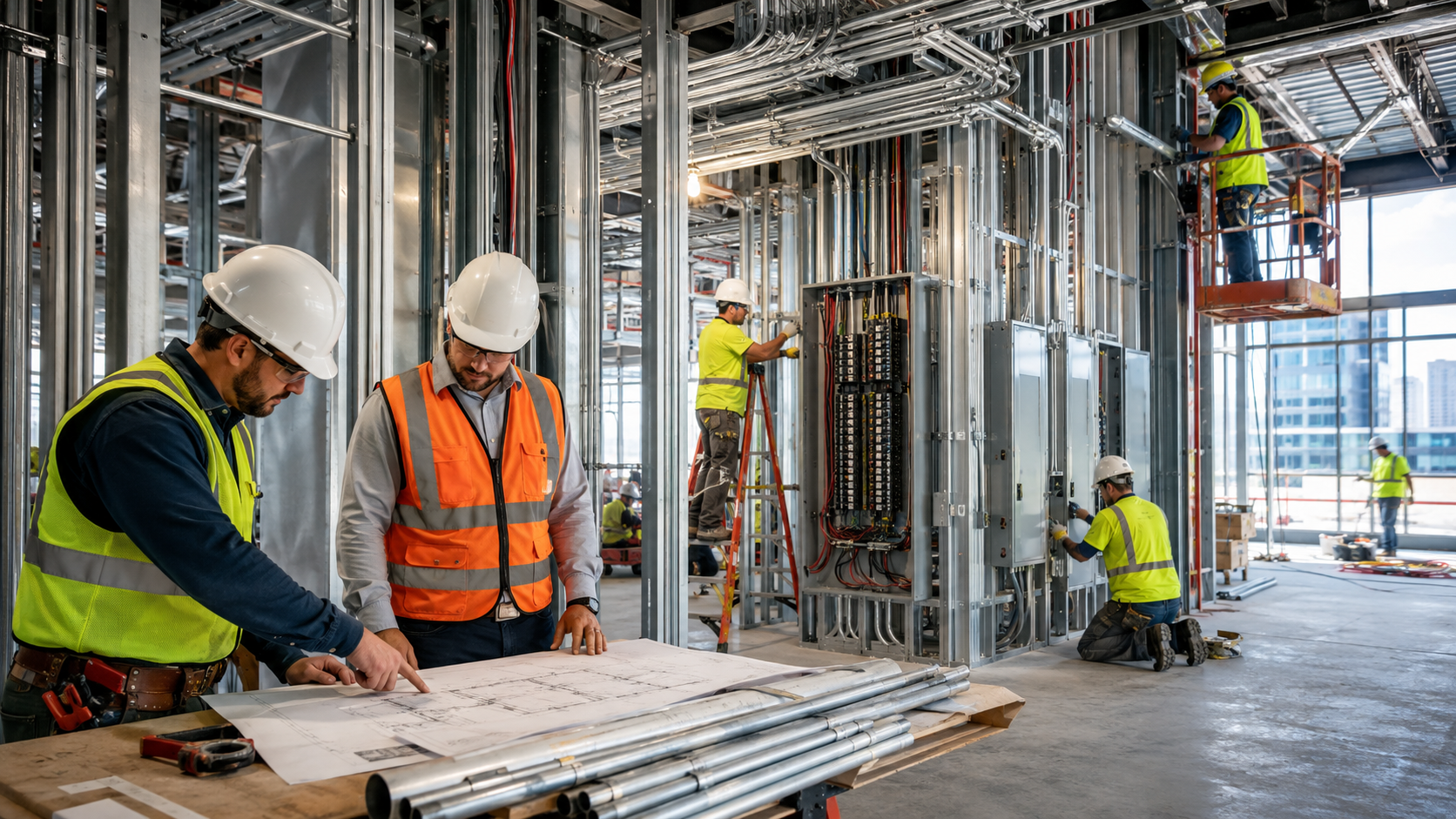Commercial pre-construction and new construction electrical work