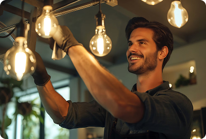Outlet and lighting installation